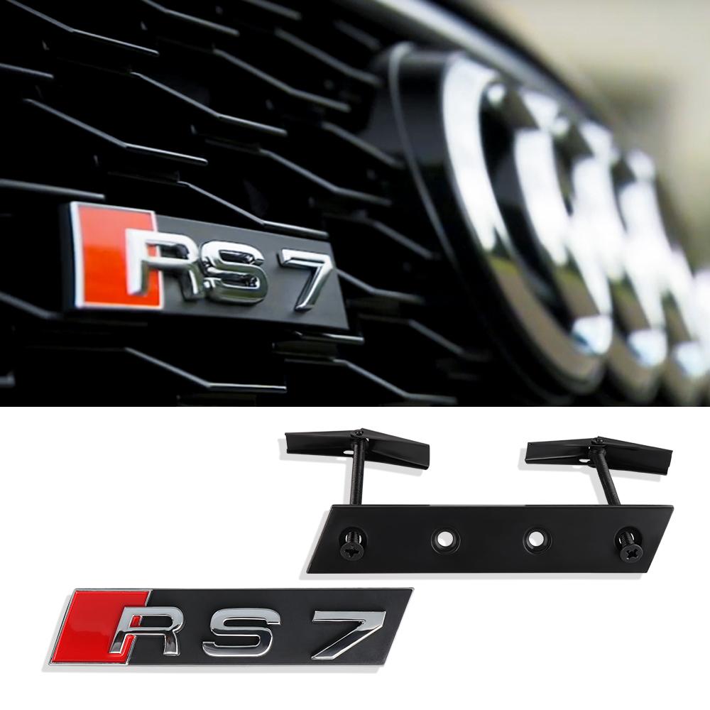 ABS Plastic Car Front Grille Badge Logo For tt RS4 RS3 RS5 RS6 RS7 RS8 Exterior Modification Accessories Decoration Stickers