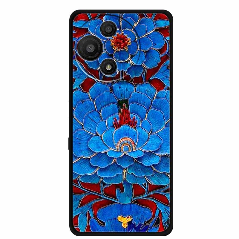Для TCL 60 SE Nxtpaper Чехол 3D Тиснение Рельефные Цветы Черный ТПУ Силикон Мягкая Задняя Крышка Чехлы Для TCL 60R Чехол 6.7" Fundas Сумка