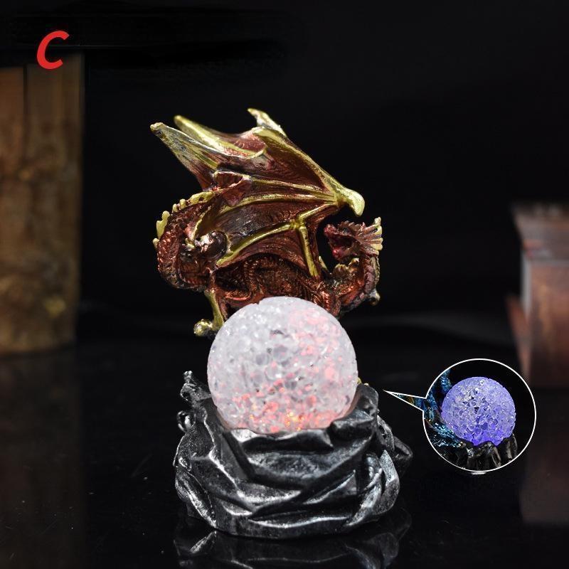 1 шт., меняющая цвет лавовая смола, основа, статуэтки дракона, люминесцентный динозавр, священный дракон, боевой дракон, домашняя настольная скульптура, детские подарки