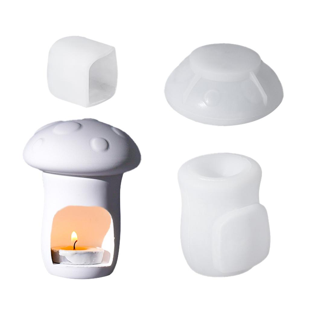 Silicone Mold for Crafting Decorative Candle Stand Tealight Holder House Ornament Mold Hollow Mushroom Plaster Mold