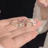2 шт. уникальный нежный цветок открывающийся регулируемый набор колец для женщин серебряный цвет минималистичные кольца на палец помолвка ювелирные изделия подарок