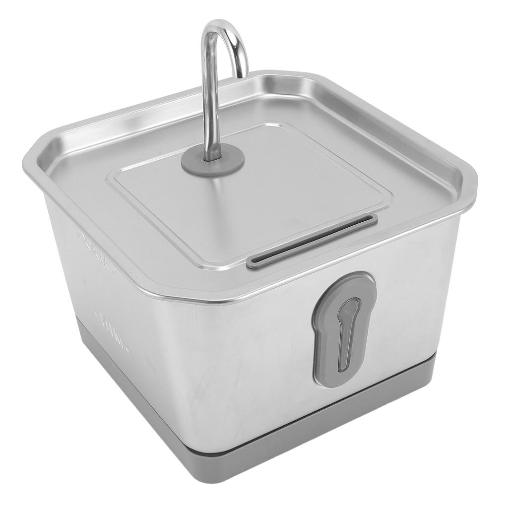 3.5L Stainless Steel Cat Water Fountain Activated Carbon Filtered Smart Sensing Quiet Automatic Pet