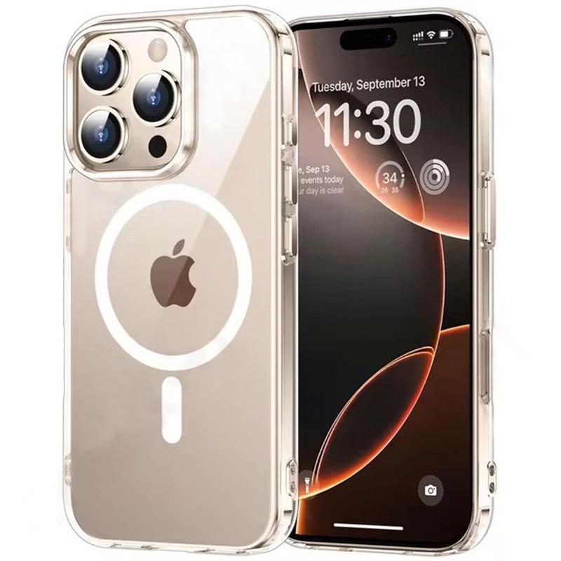 Магнитный чехол для iPhone 16 15 14 13 11 Pro Max Plus XS Max XR 7 8 Plus Crystal Clear Protective с прозрачной крышкой Magsafe