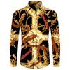 Baroque Pattern Long Sleeve Shirt, Stylish Fashion Shirt