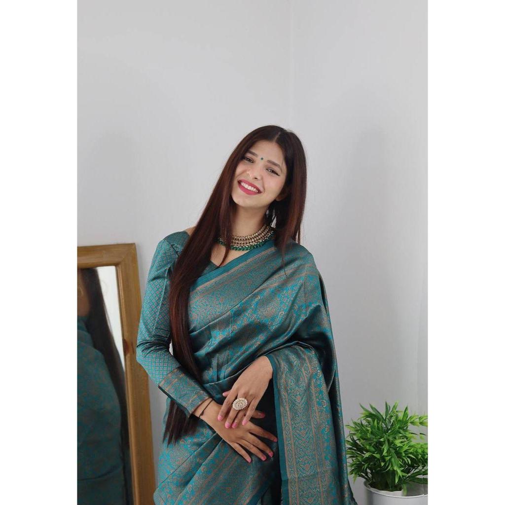 This Beautiful Saree Is Elegantly Decorated with Gorgeous Solid Jacquard Weave That Gives a Perfect Look To the Outfit.