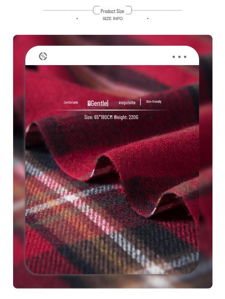 2025 Winter Women's Plaid Tassel Shawl: Medium-Length, Warm Imitation Cashmere Scarf