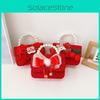 Charming Red Pearl Handbag For Girls Adorable Small Shoulder Bag For Kids