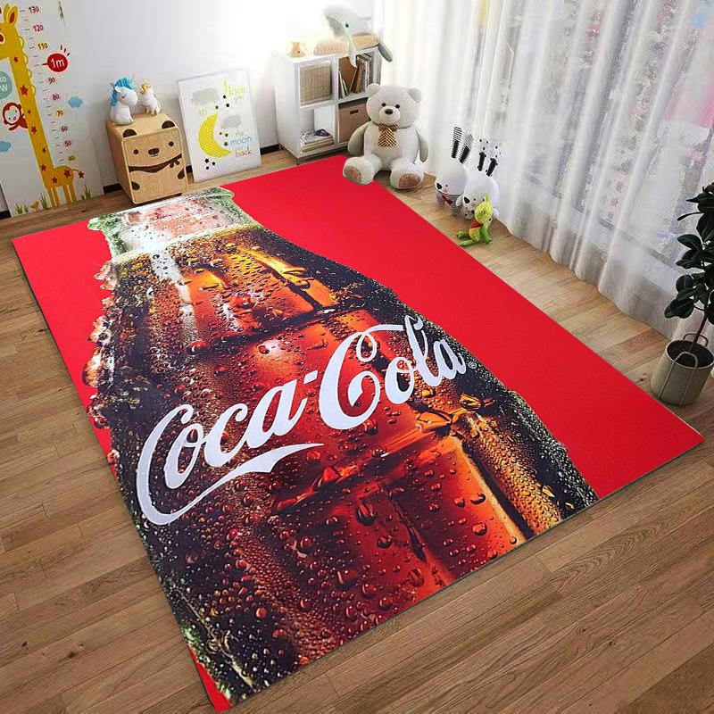 "Красная дорожка с принтом бутылки Coca-Cola для домашнего декора" Подходит для использования в качестве противоскользящего покрытия для гостиной, спальни, диванов
