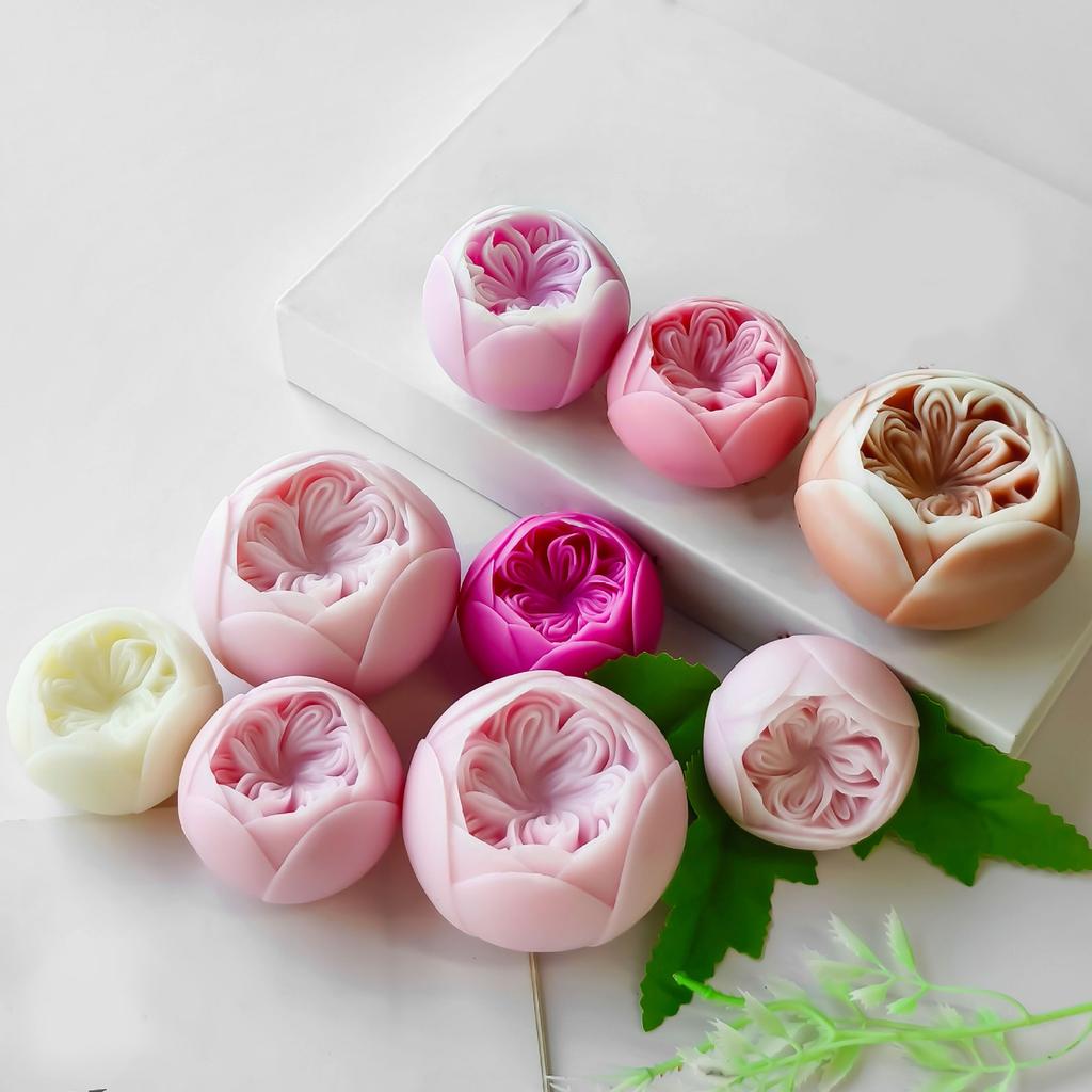 Creative Silicone Candle Mold 3D Rose Flower Shape Ornament Moulds Silicone Craft Molds Silicone Texture for Crafting