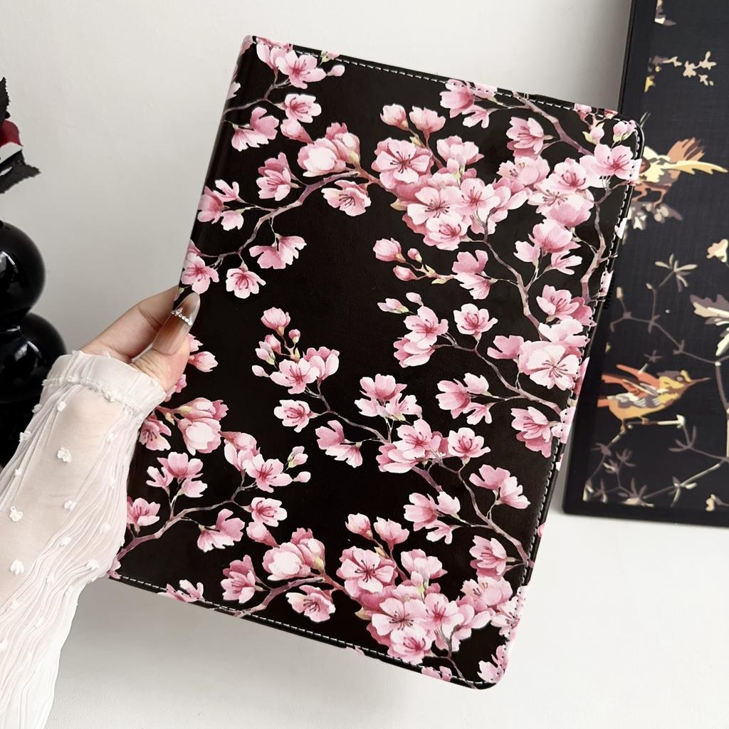 Plum Blossom Pattern Flip Wallet PU Leather Tablets Case with For Samsung Tab A 10.1/Tab A 8.0/Tab S6 Lite/Tab S7/Tab S8/Tab S9/Tab A7/Tab A8/Tab A9..