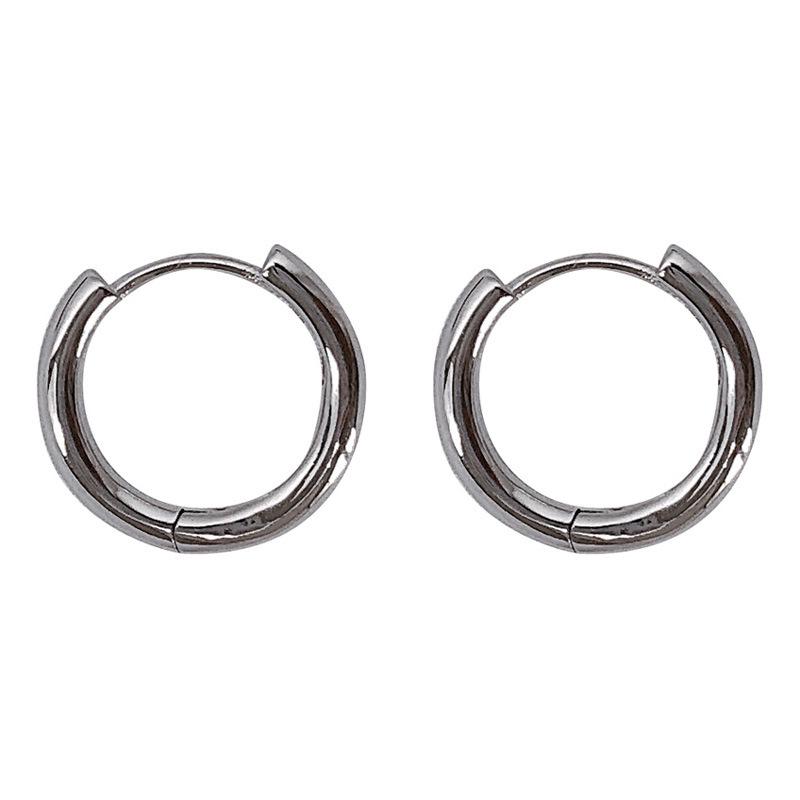 Korean High-Grade Large Hoop Earrings - Sterling Silver Plated, Retro, Simple Design, European & American Style Temperament.