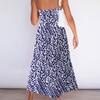 Strapless Dress For Women PrintingSummer Beach Boho Smocked Tube Top Long Dress