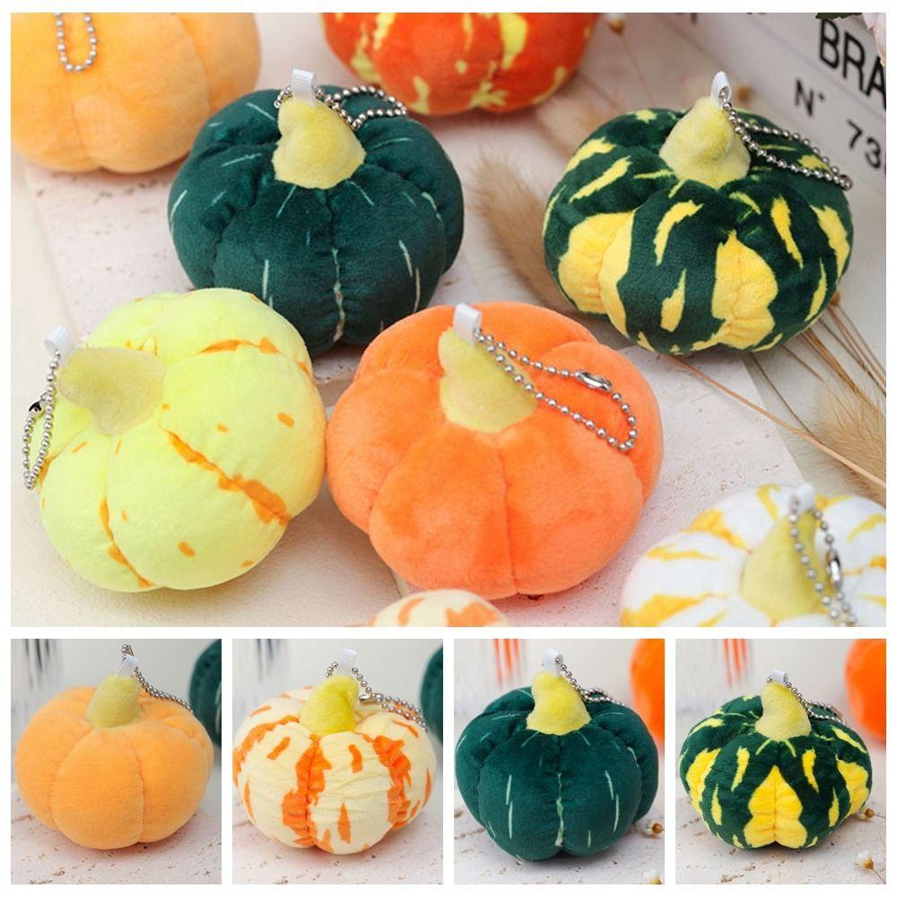 Soft Plush Doll Keyring Mini Bag Pendant Portable Pumpkin Stuffed Toy Keychain Children