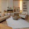 Living Room Rug with Extra-soft Pebble Relief White 160x230