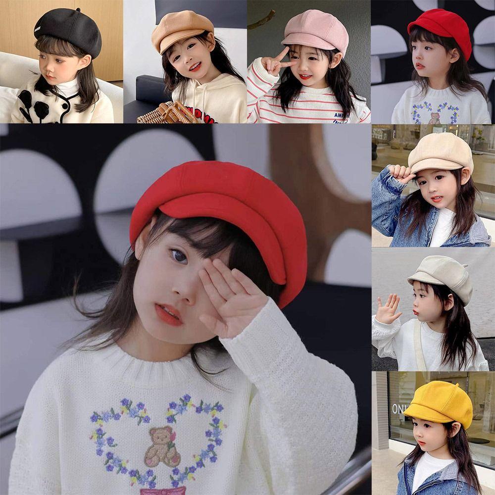 Woolen Kids Berets Warm Painter Hat Autumn Winter Baby Beret Hat  Boys Girls