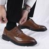 Повседневная кожаная обувь мужская деловая нарядная с высоким чувством мужская весенне-осенняя дышащая кожаный костюм британский стиль обувь жениха для свадьбы