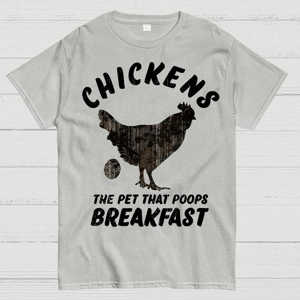 Chickens Poop Breakfast Cotton Summer Casual Cool Loose T-Shirt