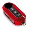 Gloss Red Key Fob Shell Cover For FIAT 500 Abarth 3-Button Folding Key 2007-2019