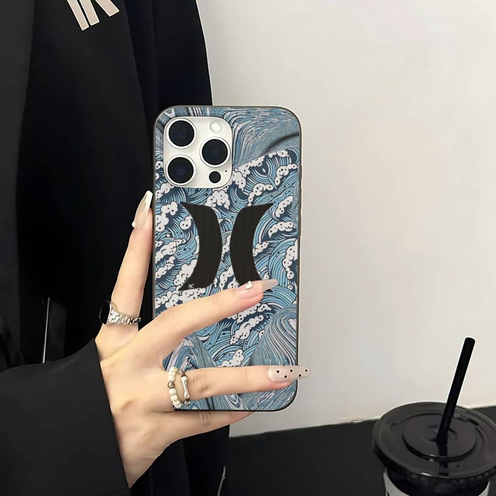 Классический Известный Бренд Логотип H-HurleyS Для IPhone 16 15 14 13 12 11 17 Pro Max Plus Волна Гофрированный Чехол для Телефона Противоударная Крышка