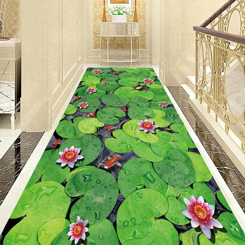 3D Цветочные лестничные ковры Коврики для коридоров Коврик для длинных проходов для входа / прихожей Коврики для пола с противоскользящим покрытием