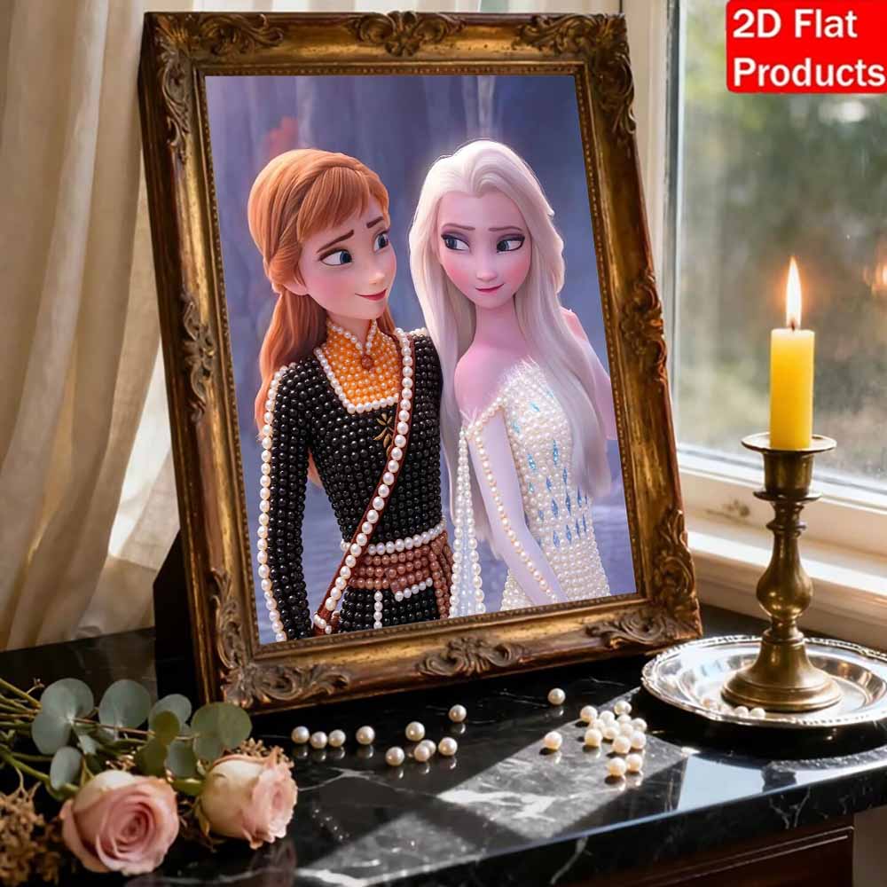 Disney Жемчужная живопись Замороженная Анна и Эльза Сестры 5D DIY Жемчужная картина Поделки для взрослых/начинающих Идеи подарков Декор для дома