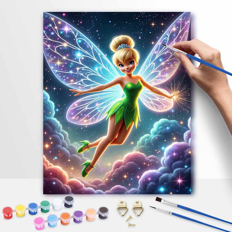 Disney Tinker Bell oil painting digital painting art kit handmade diy gifts home decorations