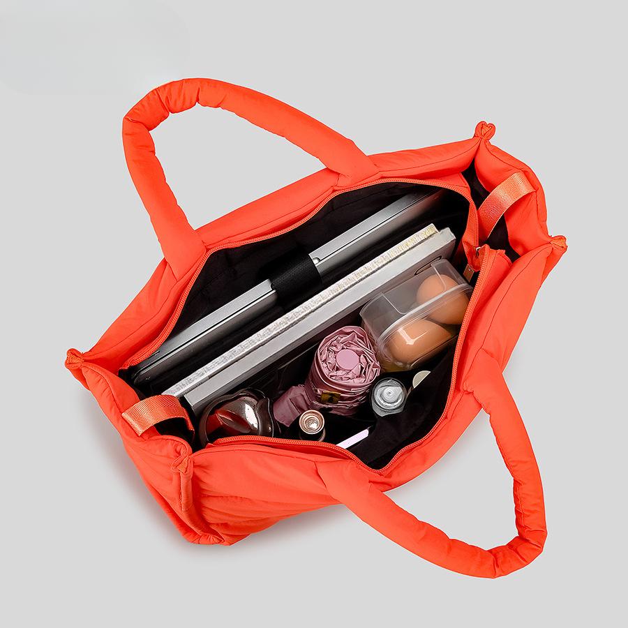 Сумка-тоут Большая вместимость Сэндвич-хлопок нейлоновая сумка через плечо женская модная компьютерная сумка