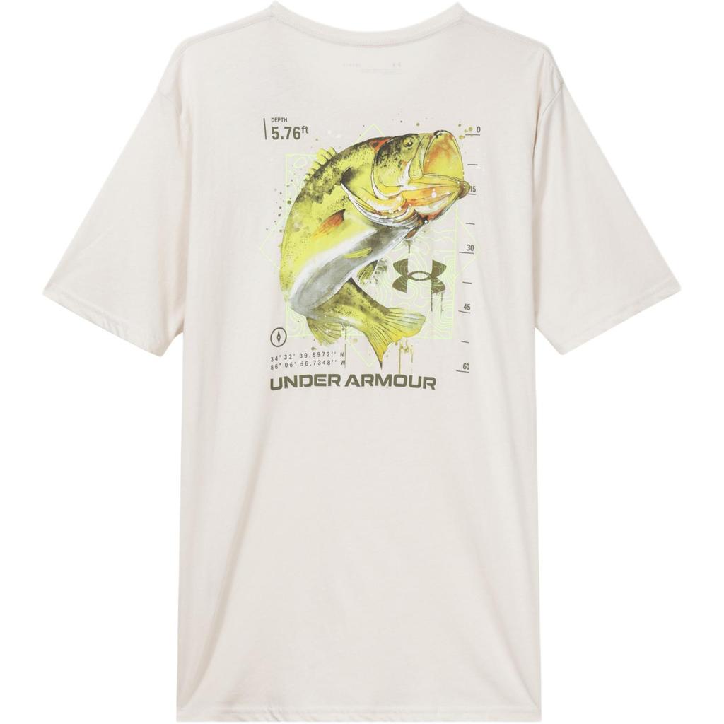 Under Armour Solid Color Sports Letter Print Crew Neck Short Sleeve T-Shirt Men Tops Beige 1370195-279