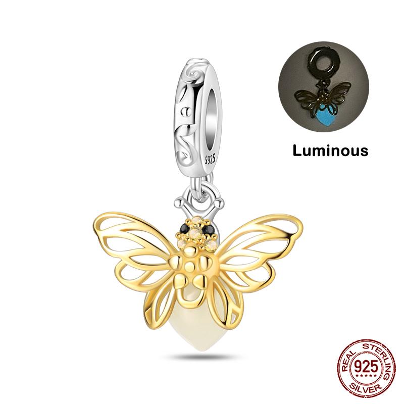 Оригинальные бусины-шармы серии Magic Color Chameleon Luminous из стерлингового серебра 925 пробы, подходящие для браслета, сделай сам, ювелирные изделия, подарки