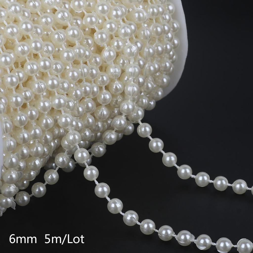 3-10mm ABS Pearl Beads Chain Garland Wedding Party Decoration DIY Craft Scrapbook Garment Decoration