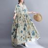 Хлопок лен плюс размер винтажная одежда женщины повседневное свободное длинное летнее платье