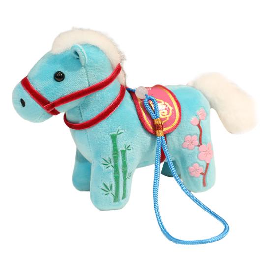 Cute Mini Horse Pendant Keychain Good Luck Horse Ornament Simulation Stuffed Animal Chinese Zodiac Horse Gift