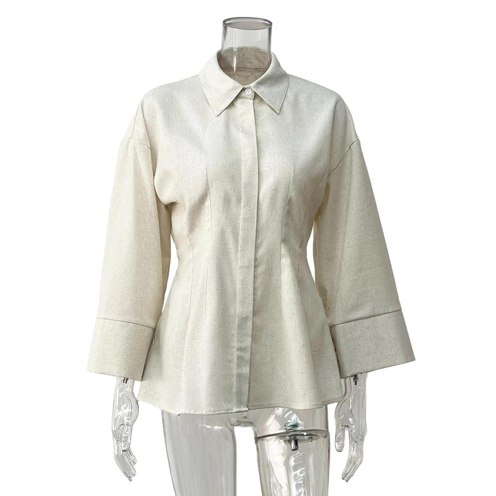 2026 Spring/Summer Simple Loose Linen Women's Shirt - Middle East Europe America