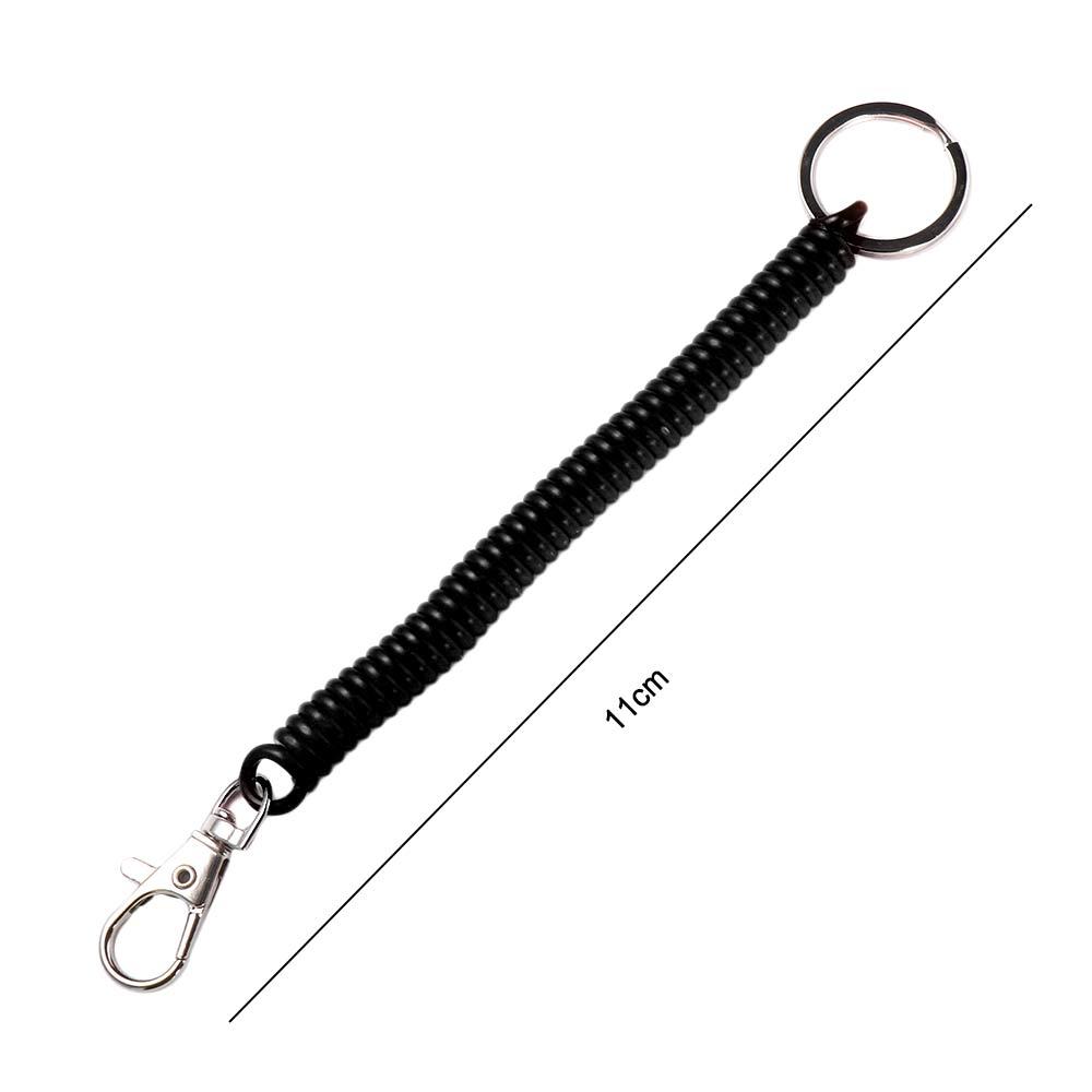 Security Gear Wrist Coil Spring Rope Key Ring Elastic Ropes Spiral Stretch Keychain Key Cord Clasp