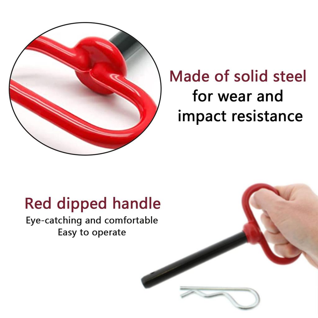 Joyangy Trailer Hitch Pin 2pcs 1/2" Tractor Hitch Pin with Clip 104mm Tractor Pin Accessories Clevis Pin