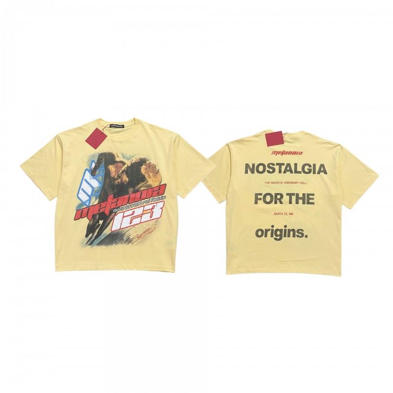 Mens Loose Fit Cotton T-Shirt With Creative Letter Print Casual Short Sleeve Tee Fall