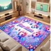 Underwater Fish Theme Soft Crystal Velvet Rug Custom Name & Text Print Non Slip Floor Rug for Bedroom Living Room