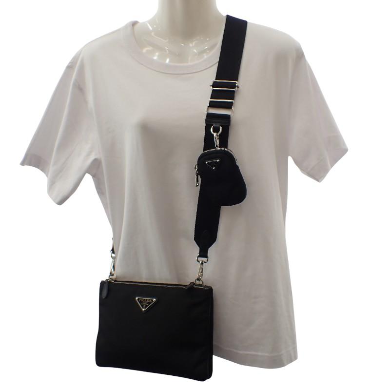 PRADA  1BH046 Shoulder Bag black/NERO Nylon/leather Women