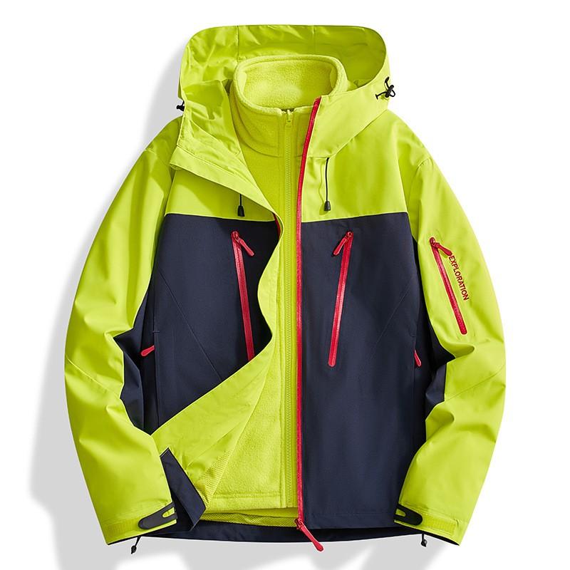 Mens Womens Waterproof Windproof Insulated Hooded 3-in-1 Outdoor Jacket Hiking Camping Fall Winter
