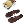 Sheepskin Version~ Woven Belt Retro Round Head Toe Low Heel Summer Wear Versatile Comfortable Fashion Women's Slippers