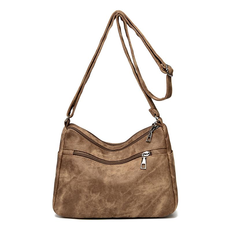 Женская сумка из мягкой кожи, большая вместительная сумка через плечо для мамы