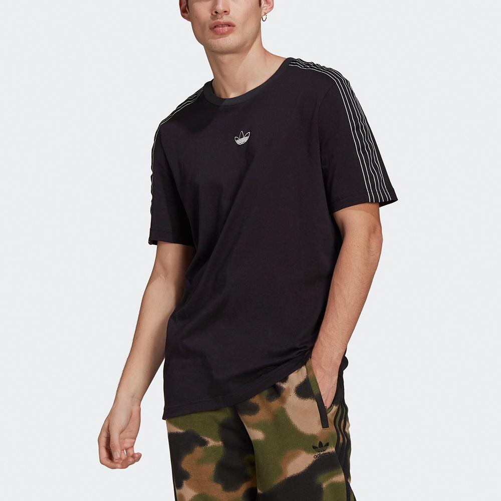 adidas originals MENS Sprt 3 Stripe T Casual Sports Crew-neck Short Sleeve Black Men's GN2417