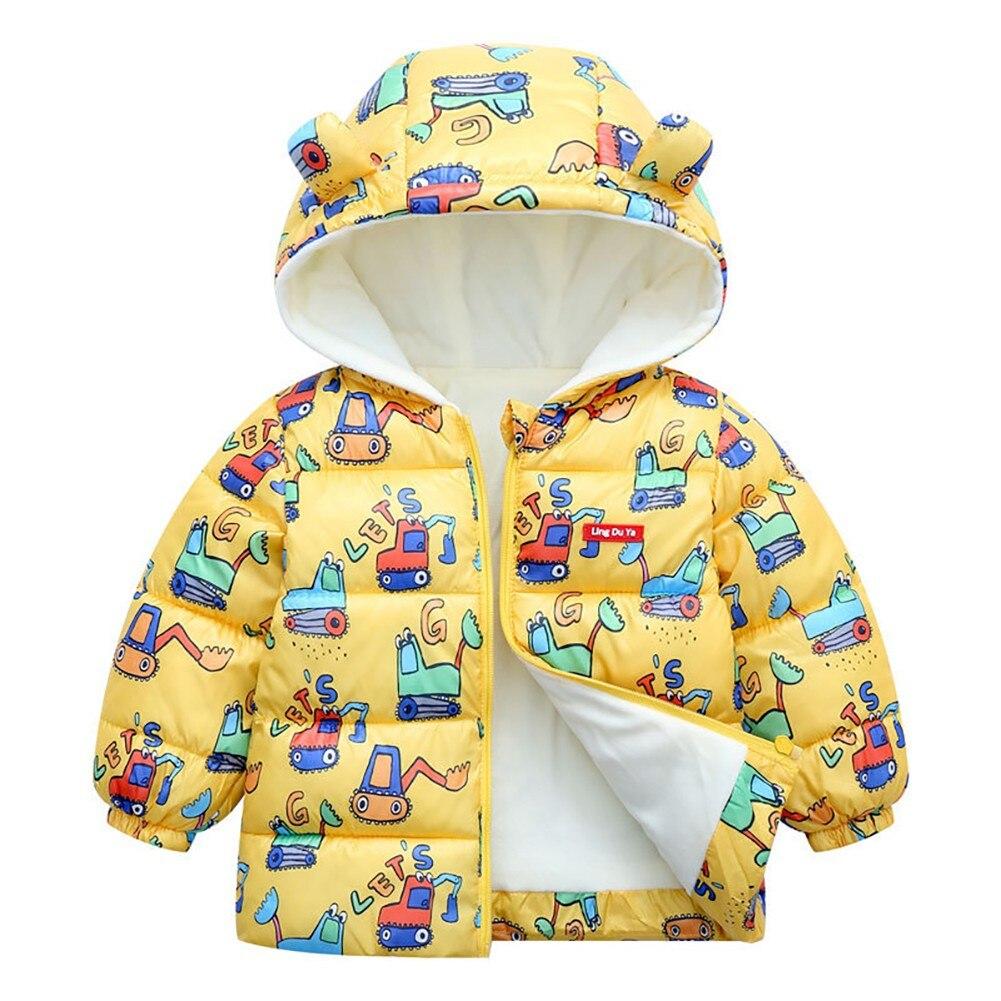 Зимние пуховые пальто для маленьких мальчиков и девочек, куртка с плюшевой подкладкой, верхняя одежда, пуховое пальто для новорожденных с капюшонами, От 0 до 7 лет