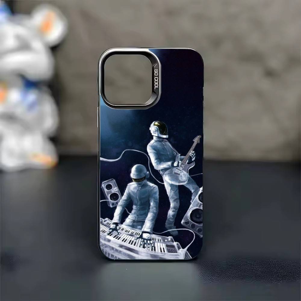 Крутой чехол для телефона Daft Punk для iPhone 17 16 15 14 13 12 11 Pro Max Plus Серебристый конфетный Матовый чехол