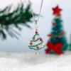 Huitan Christmas Tree Pendant Necklace New Year Gift for Women Colorful CZ Bling Bling Neck Accessories Party Statement Jewelry