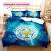 Leicester City Football Club Pattern Bedding Quilt Set  Home Decoration  Gift (1 * duvet cover + 2 * pillowcase  without core)