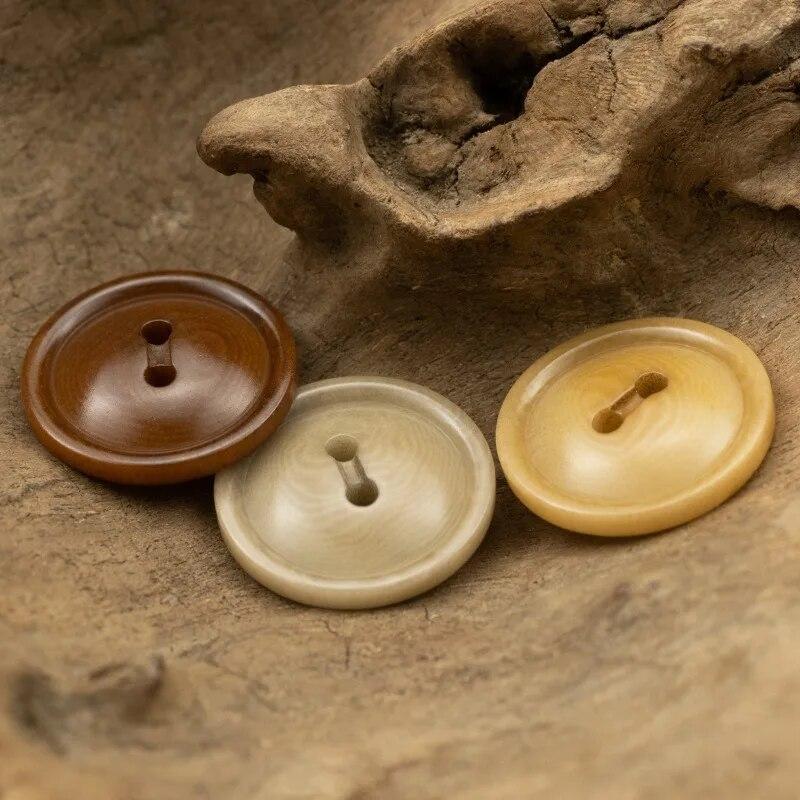 10 шт. деревянные пуговицы, круглые пуговицы с 2/4 отверстиями, полированные пуговицы с гладкой поверхностью, модные аксессуары для одежды