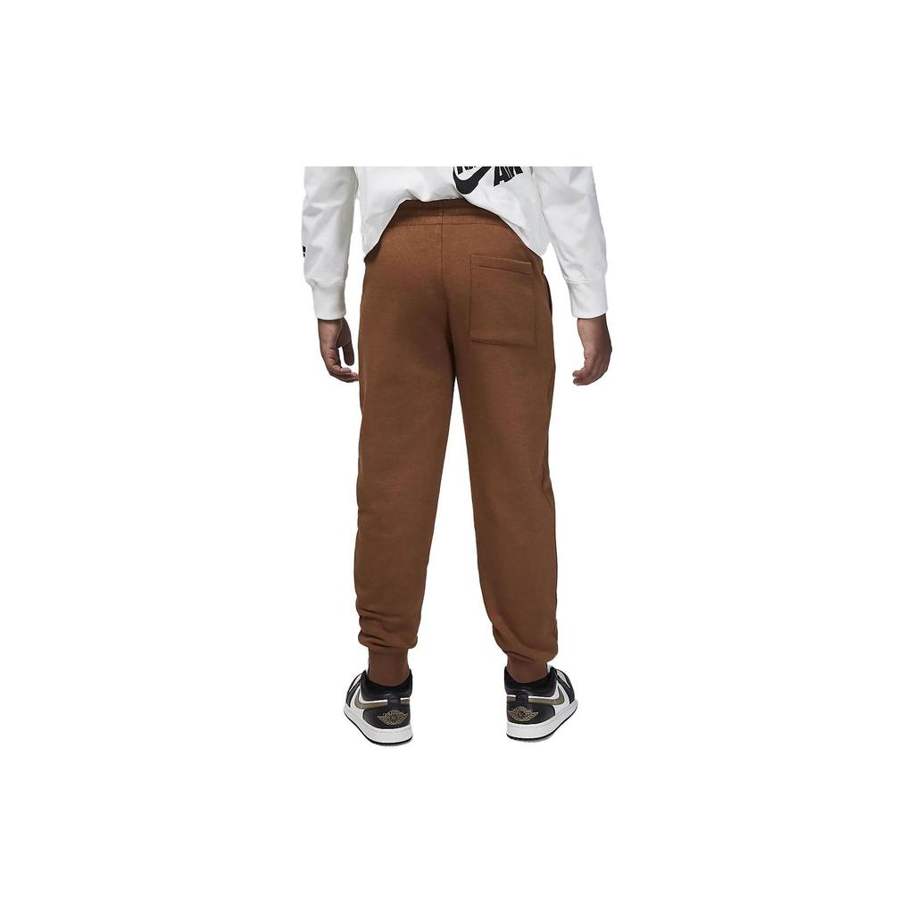 Jordan MJ Essentials Member Letter Tie Casual Ribbed Cuff Fleece-Lined Knit Sweatpants Kids Bottoms Light-British-Tan FV5650-281