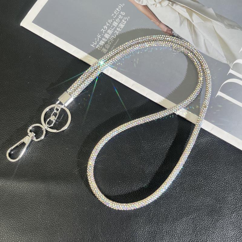 Light Luxury Rhinestone Phone Lanyard: Diamond Crossbody Chain & Bracelet Pendant.