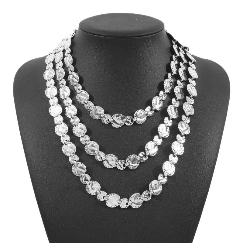 Персонализированные геометрические золотые монеты, многослойные ожерелья, преувеличенные уличные панк-модные аксессуары